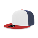 Decky 6 Panel High Profile Structured Acrylic/Polyester Snapback | Decky 6020 Red/White/Navy Standard