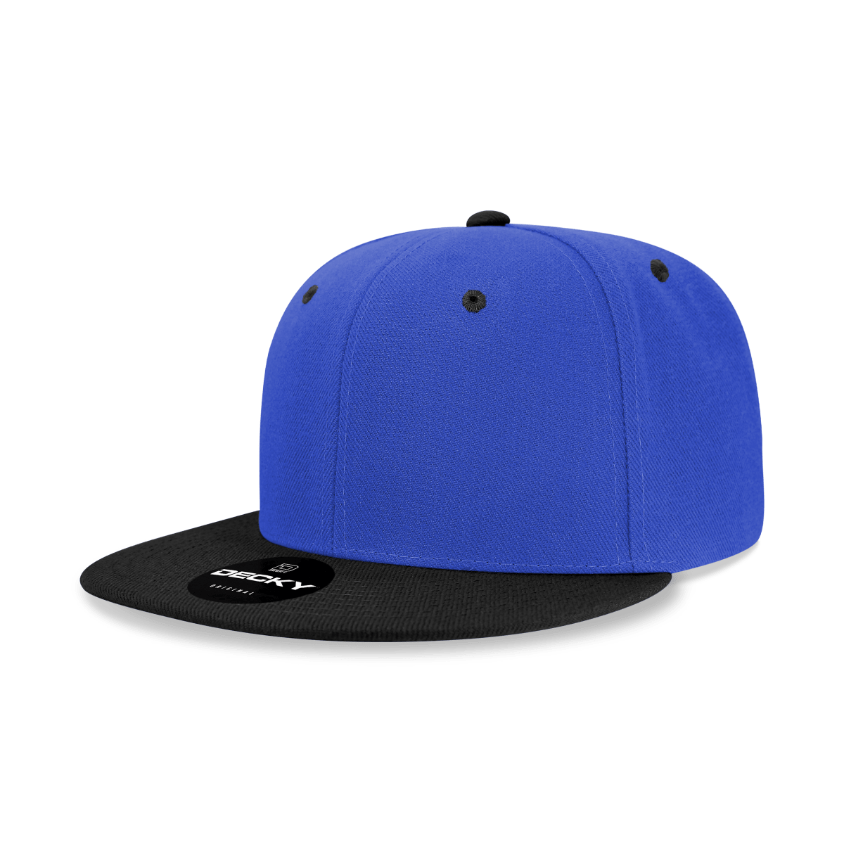 Decky 6 Panel High Profile Structured Acrylic/Polyester Snapback | Decky 6020 Royal/Black Standard
