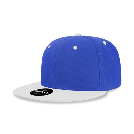 Decky 6 Panel High Profile Structured Acrylic/Polyester Snapback | Decky 6020 Royal/White Standard