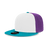Decky 6 Panel High Profile Structured Acrylic/Polyester Snapback | Decky 6020 Teal/White/Purple Standard