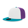 Decky 6 Panel High Profile Structured Acrylic/Polyester Snapback | Decky 6020 Teal/White/Purple Standard
