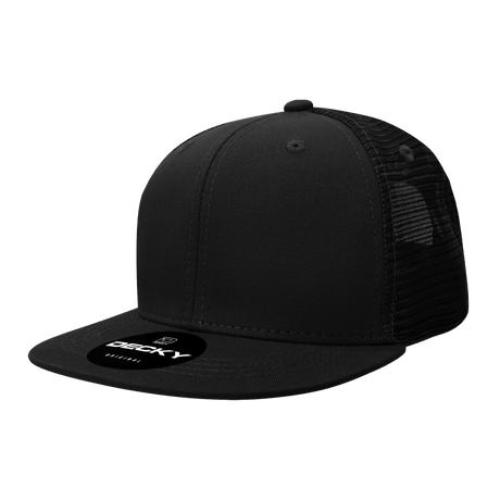 Decky 6 Panel High Profile Structured Acrylic/Polyester Trucker | Decky 1052 Black Standard
