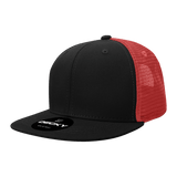 Decky 6 Panel High Profile Structured Acrylic/Polyester Trucker | Decky 1052 Black/Cardinal Standard