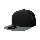 Decky 6 Panel High Profile Structured Acrylic/Polyester Trucker | Decky 1052 Black/DarkGrey OSFM