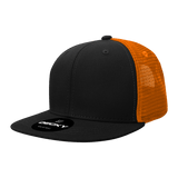 Decky 6 Panel High Profile Structured Acrylic/Polyester Trucker | Decky 1052 Black/Orange Standard