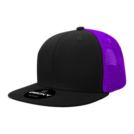 Decky 6 Panel High Profile Structured Acrylic/Polyester Trucker | Decky 1052 Black/Purple Standard