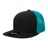 Decky 6 Panel High Profile Structured Acrylic/Polyester Trucker | Decky 1052 Black/Teal Standard