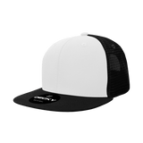 Decky 6 Panel High Profile Structured Acrylic/Polyester Trucker | Decky 1052 Black/White/Black OSFM