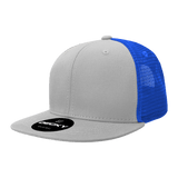 Decky 6 Panel High Profile Structured Acrylic/Polyester Trucker | Decky 1052 Grey/Royal Standard