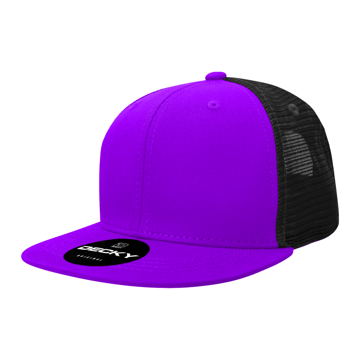 Decky 6 Panel High Profile Structured Acrylic/Polyester Trucker | Decky 1052 Purple/Black Standard