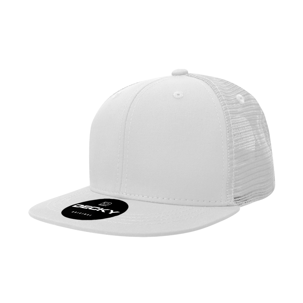 Decky 6 Panel High Profile Structured Acrylic/Polyester Trucker | Decky 1052 White OSFM