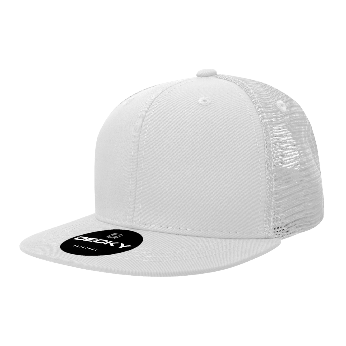Decky 6 Panel High Profile Structured Acrylic/Polyester Trucker | Decky 1052 White Standard