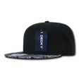 Decky 6 Panel High Profile Structured Bandanna Bill Snapback | Decky 1093 Black/Black OSFM