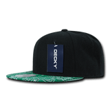 Decky 6 Panel High Profile Structured Bandanna Bill Snapback | Decky 1093 Black/Kelly OSFM