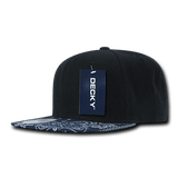 Decky 6 Panel High Profile Structured Bandanna Bill Snapback | Decky 1093 Black/Navy OSFM