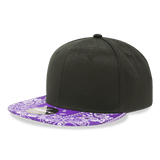 Decky 6 Panel High Profile Structured Bandanna Bill Snapback | Decky 1093 Black/Purple Standard
