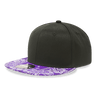 Decky 6 Panel High Profile Structured Bandanna Bill Snapback | Decky 1093 Black/Purple Standard