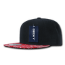 Decky 6 Panel High Profile Structured Bandanna Bill Snapback | Decky 1093 Black/Red OSFM