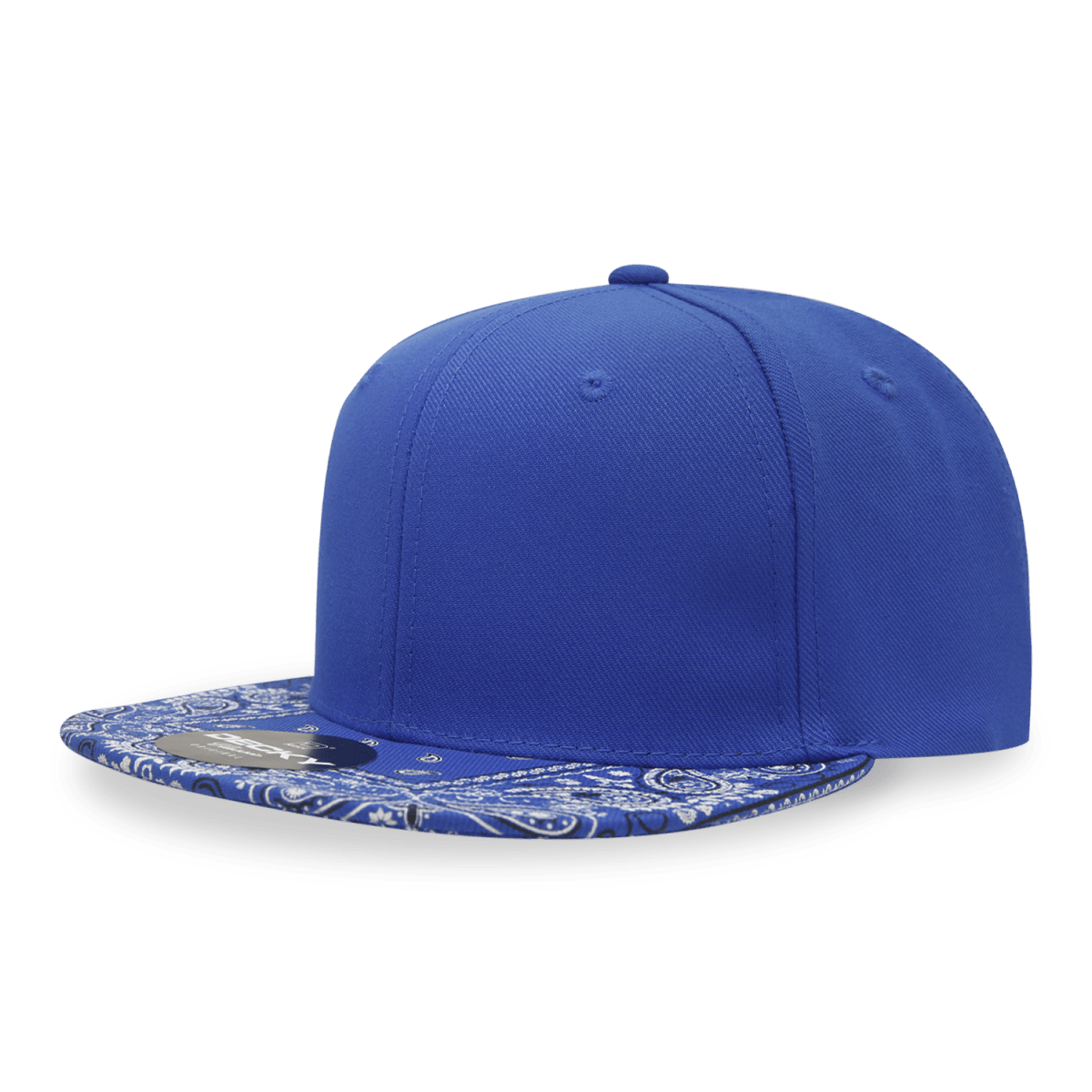 Decky 6 Panel High Profile Structured Bandanna Bill Snapback | Decky 1093 Royal/Royal OSFM