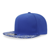 Decky 6 Panel High Profile Structured Bandanna Bill Snapback | Decky 1093 Royal/Royal OSFM