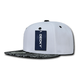 Decky 6 Panel High Profile Structured Bandanna Bill Snapback | Decky 1093 White/Black OSFM