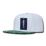 Decky 6 Panel High Profile Structured Bandanna Bill Snapback | Decky 1093 White/Kelly OSFM