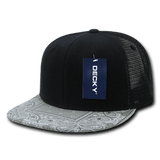Decky 6 Panel High Profile Structured Bandanna Bill Trucker | Decky 1083 Black/Grey OSFM