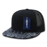 Decky 6 Panel High Profile Structured Bandanna Bill Trucker | Decky 1083 Black/Navy OSFM