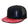 Decky 6 Panel High Profile Structured Bandanna Bill Trucker | Decky 1083 Black/Red OSFM