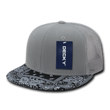 Decky 6 Panel High Profile Structured Bandanna Bill Trucker | Decky 1083 Grey/Black OSFM