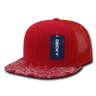 Decky 6 Panel High Profile Structured Bandanna Bill Trucker | Decky 1083 Red/Red OSFM