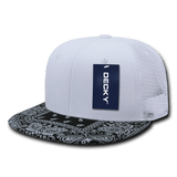 Decky 6 Panel High Profile Structured Bandanna Bill Trucker | Decky 1083 White/Black OSFM