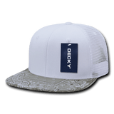 Decky 6 Panel High Profile Structured Bandanna Bill Trucker | Decky 1083 White/Grey OSFM