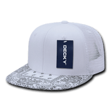 Decky 6 Panel High Profile Structured Bandanna Bill Trucker | Decky 1083 White/White OSFM
