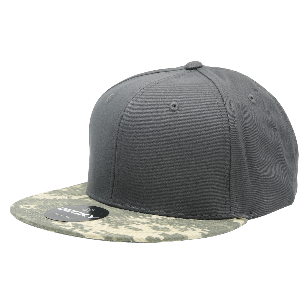 Decky 6 Panel High Profile Structured Camo Snapback | Decky 1047 ACU/Dark Grey/Dark Grey OSFM