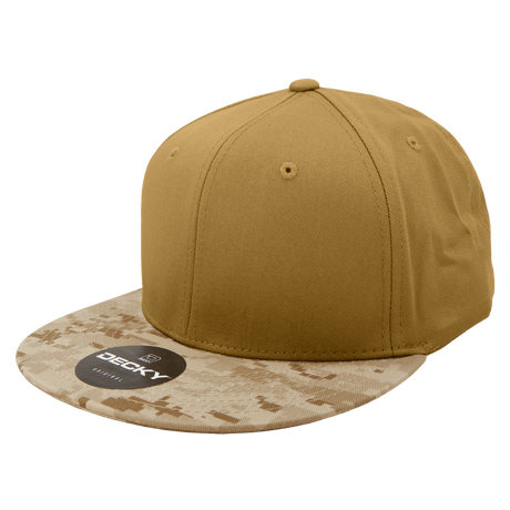 Decky 6 Panel High Profile Structured Camo Snapback | Decky 1047 Des/Coyote/Coyote OSFM