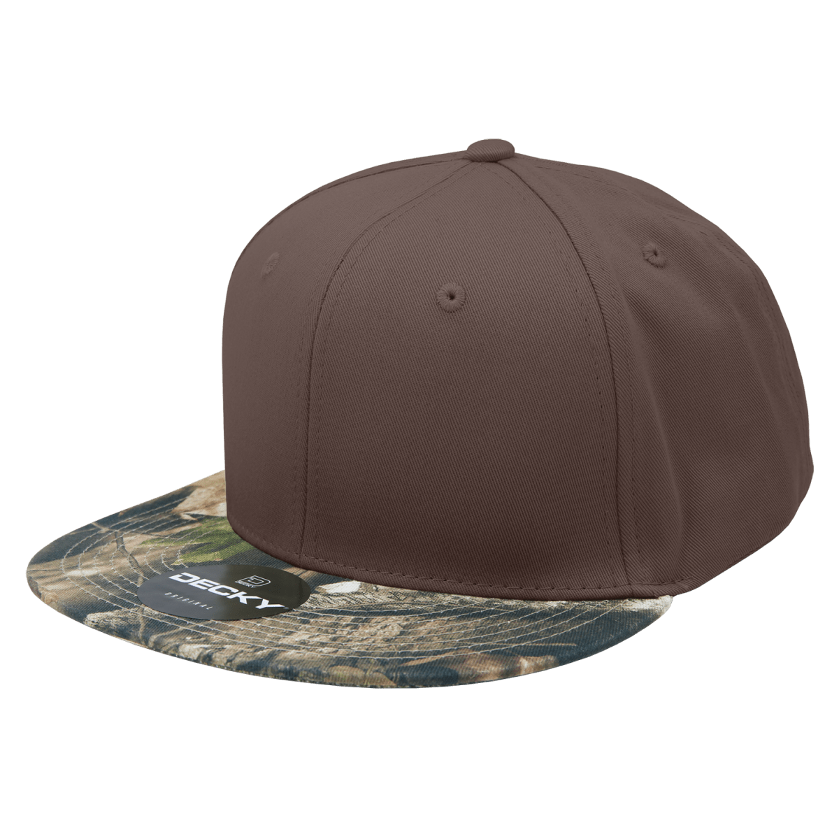 Decky 6 Panel High Profile Structured Camo Snapback | Decky 1047 Greybark/Brown/Brown OSFM