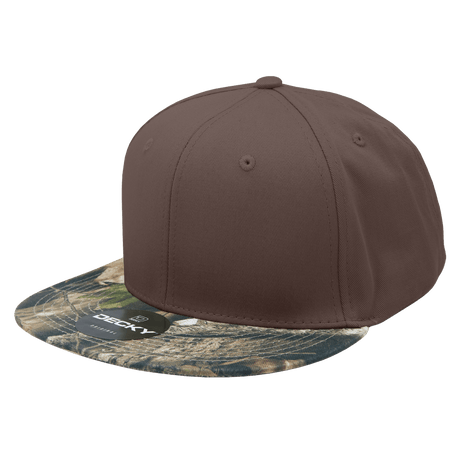 Decky 6 Panel High Profile Structured Camo Snapback | Decky 1047 Greybark/Brown/Brown OSFM