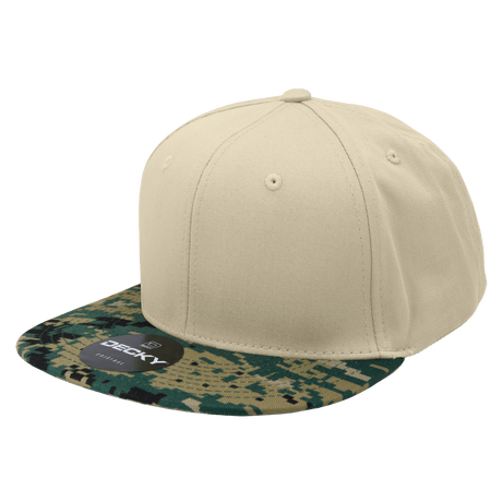 Decky 6 Panel High Profile Structured Camo Snapback | Decky 1047 MCU/Khaki/Khaki OSFM