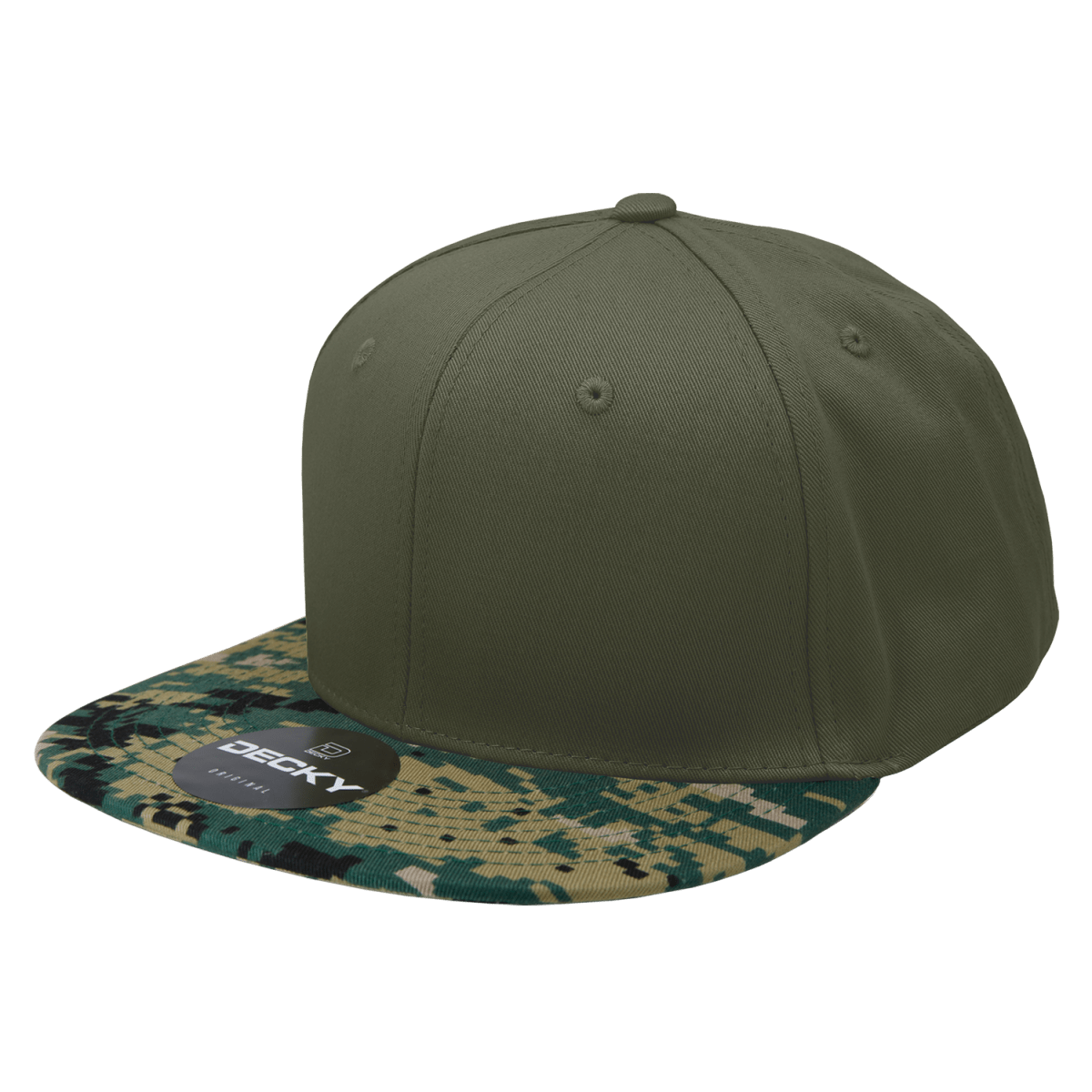 Decky 6 Panel High Profile Structured Camo Snapback | Decky 1047 MCU/Olive/Olive OSFM