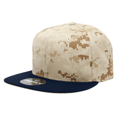 Decky 6 Panel High Profile Structured Camo Snapback | Decky 1047 Navy/Des/Des OSFM