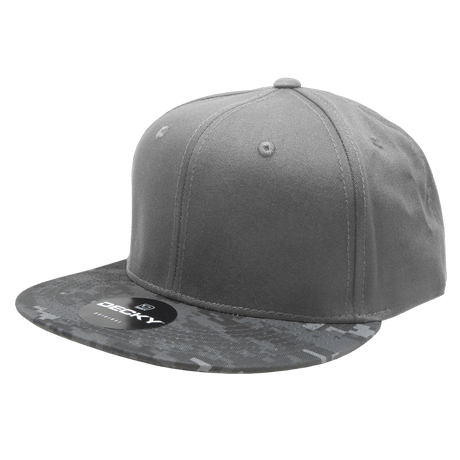 Decky 6 Panel High Profile Structured Camo Snapback | Decky 1047 NTG/Dark Grey/Dark Grey OSFM