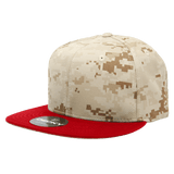 Decky 6 Panel High Profile Structured Camo Snapback | Decky 1047 Red/Des/Des OSFM