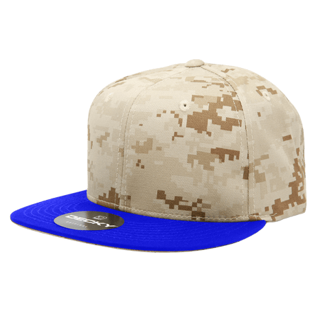 Decky 6 Panel High Profile Structured Camo Snapback | Decky 1047 Royal/Des/Des OSFM