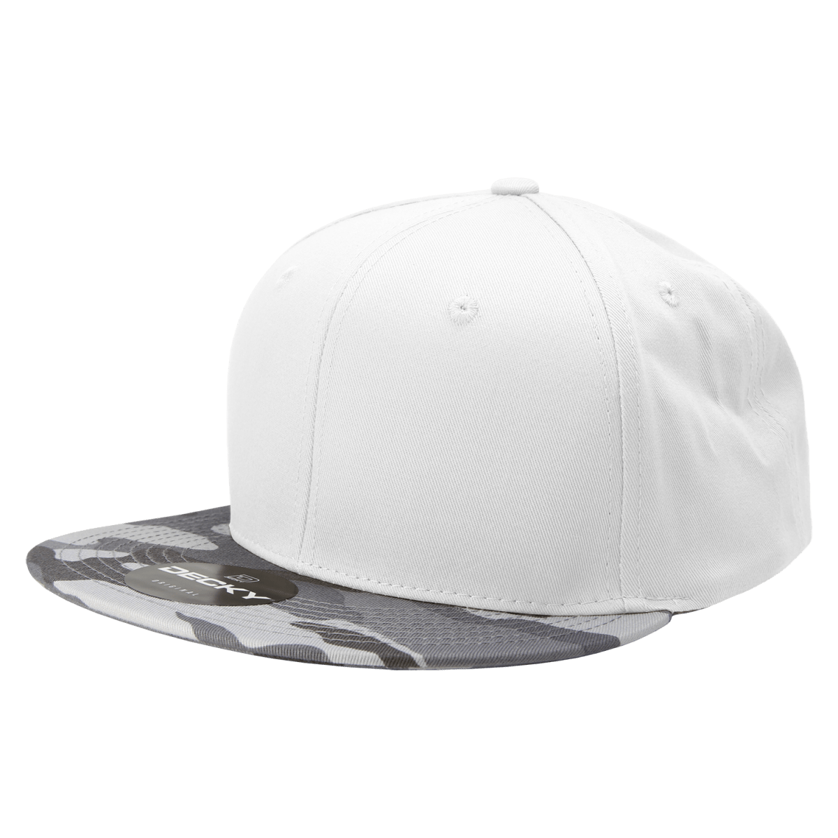 Decky 6 Panel High Profile Structured Camo Snapback | Decky 1047 URB/White/White OSFM