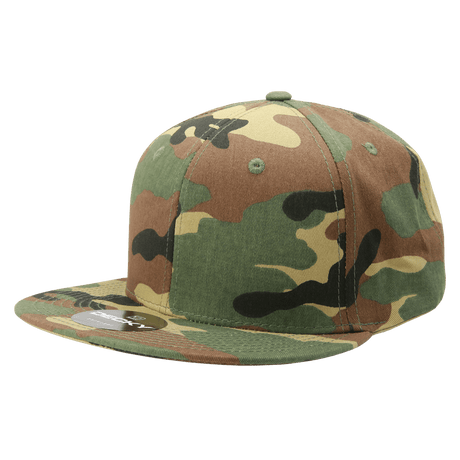Decky 6 Panel High Profile Structured Camo Snapback | Decky 1047 Woodland OSFM