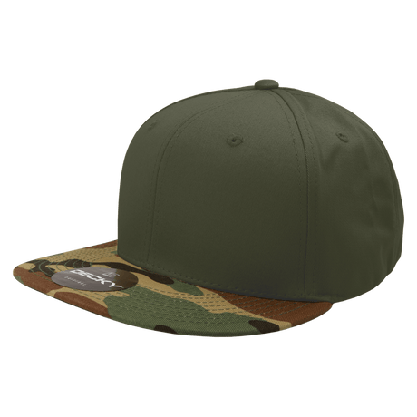 Decky 6 Panel High Profile Structured Camo Snapback | Decky 1047 Woodland/Olive/Olive OSFM