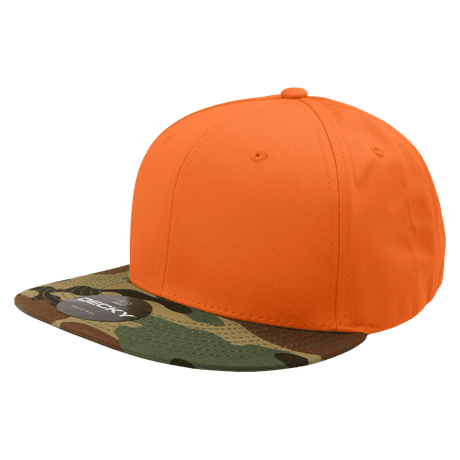 Decky 6 Panel High Profile Structured Camo Snapback | Decky 1047 Woodland/Orange/Orange OSFM
