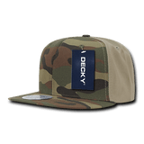 Decky 6 Panel High Profile Structured Camo Snapback | Decky 1049 Woodland/Woodland/Khaki OSFM