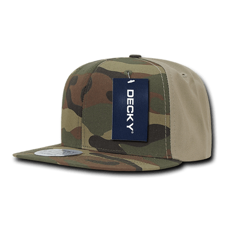 Decky 6 Panel High Profile Structured Camo Snapback | Decky 1049 Woodland/Woodland/Khaki OSFM